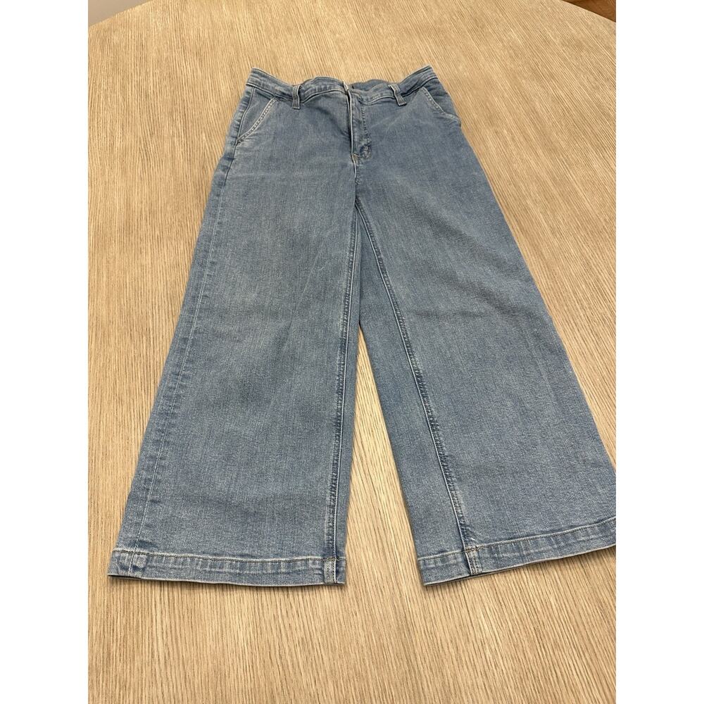 J.Crew Mercantile Cropped Wide Leg Jeans Size 28 Light Wash Denim Coastal Prep